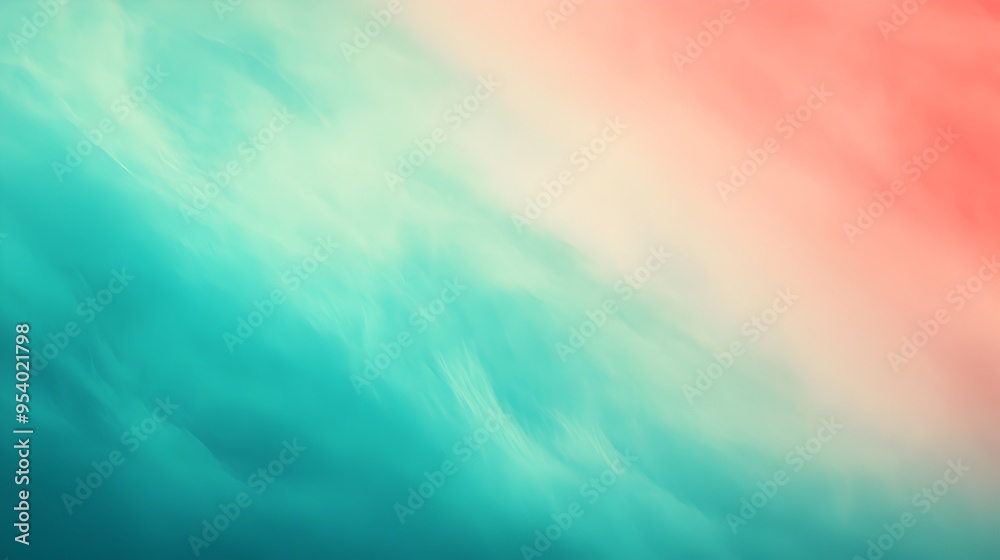 Poster visually striking gradient background featuring smooth transitions between turquoise and scarlet hue