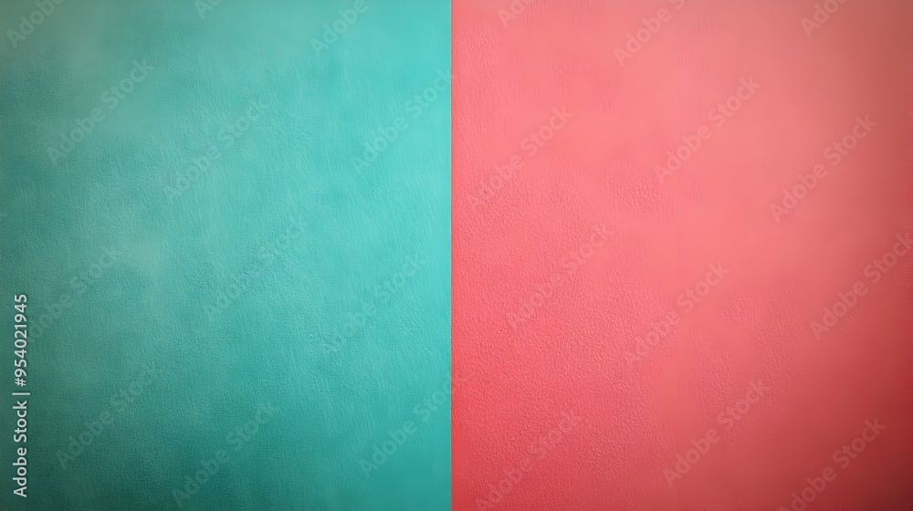 Poster elegant and minimalist textured paper background with subtle gradient in soft turquoise and scarlet 