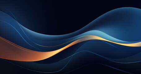 A smooth, flowing abstract design featuring waves of blue and orange tones, ideal for backgrounds or graphic resources.