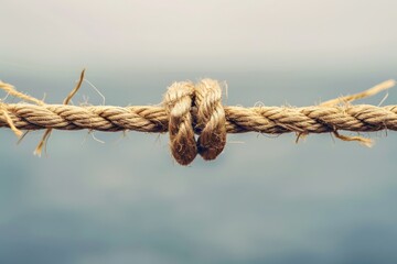 Broken Communication: Rope String Torn Apart in Disconnect