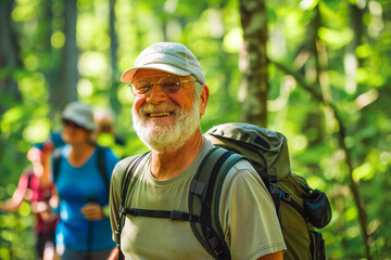 Fototapeta premium Youthful Happy Seniors engaging in outdoor activities