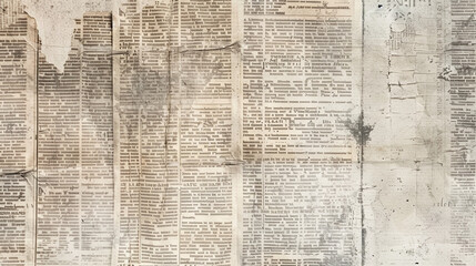 old vintage sepia printed newspaper textured background, black and white retro rough surface, antique paper texture aged old paper