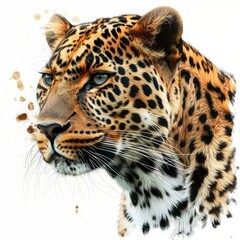 Obraz premium Brown Spots. Leopard Portrait with Wildlife Grace in Nature's Wilderness