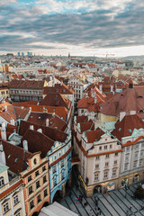 Fototapeta premium Beautiful winter sunset in Prague