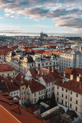 Fototapeta premium Beautiful winter sunset in Prague