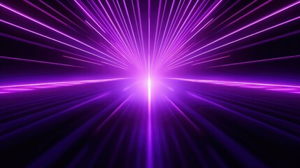 Obraz premium A vibrant display of purple light rays radiating from a central point, creating a dynamic and energetic visual effect.