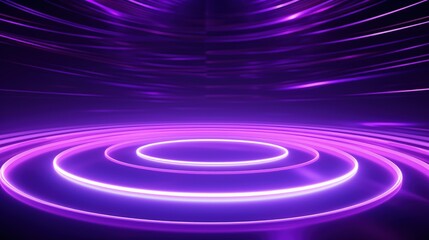 A vibrant, abstract background featuring concentric purple circles and dynamic light effects, ideal for digital design and visuals.