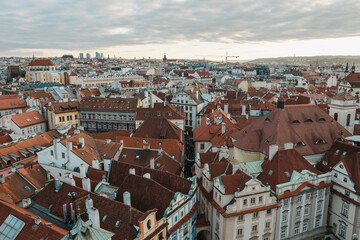 Fototapeta premium Beautiful winter sunset in Prague