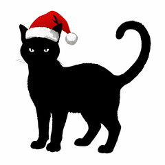 Christmas cat vector, Hand Drawn Cats Vector Illustration,