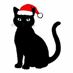 Christmas cat vector ,Hand Drawn Cats Vector Illustration,