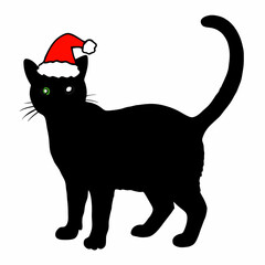 Christmas cat vector, Hand Drawn Cats Vector Illustration,