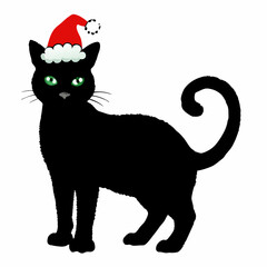 Christmas cat vector, Hand Drawn Cats Vector Illustration,