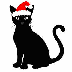 Christmas cat vector, Hand Drawn Cats Vector Illustration,