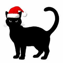 Christmas cat vector, Hand Drawn Cats Vector Illustration,