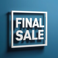 Fototapeta premium Elegant 3D lettering “FINAL SALE” on blue background background to advertise the final sale in stores and for final discounts and promotions.