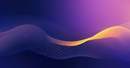 A smooth, flowing abstract design featuring gradients of purple and orange with dotted patterns, ideal for backgrounds or graphics.