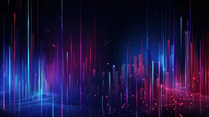 Neon Cityscape with Vibrant Lights
