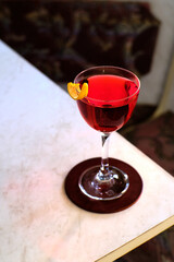 red cocktail campari in elegant glass