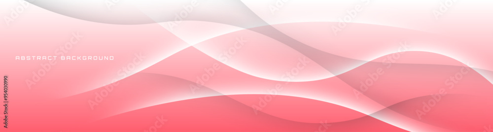 Poster 3d red abstract background overlap layer on bright space with flowing waves effect decoration. moder