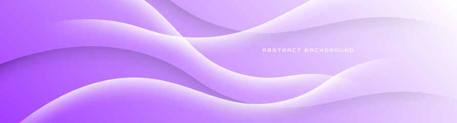 3D purple abstract background overlap layer on bright space with flowing waves effect decoration. Modern graphic design element cutout style concept for web banner, flyer, card, or brochure cover