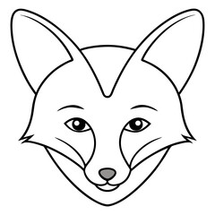 Sweet and simple line art of a fox face with pointed ears
