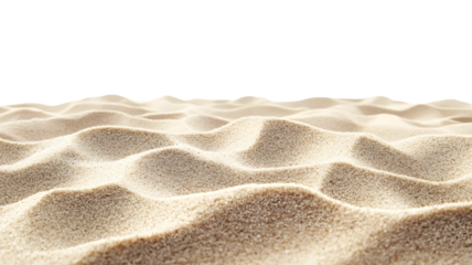 beach sand on transparent isolated background, front view