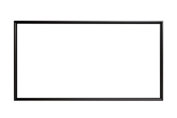 black modern metal picture frame isolated on clear white background