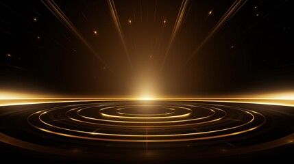 Fototapeta premium Dynamiczne, abstrakcyjne tło przedstawiające promienie światła i koncentryczne okręgi, idealne do projektów cyfrowych i prezentacji.