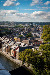 Fototapeta premium Smallo belgian town in Wallonia, typical architecture
