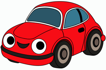  A vibrant red and black color car vector art illustration