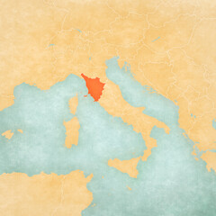 Naklejka premium Map of Italy - Tuscany