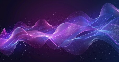 A vibrant abstract wave design featuring flowing colors and sparkling elements, ideal for backgrounds or digital art.