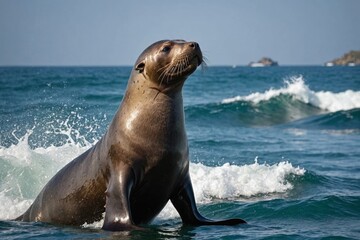 Obraz premium waving sea lion