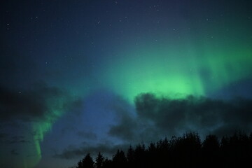 aurora borealis over the mountains
