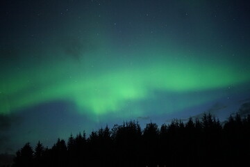 aurora borealis over the mountains