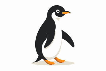  A walking penguin bird vector art illustration