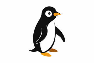  A walking penguin bird vector art illustration