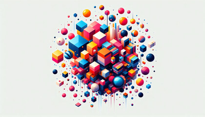 abstract multiple colourful geometric background.