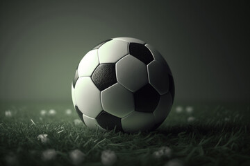 Fototapeta premium A soccer ball on a soccer field
