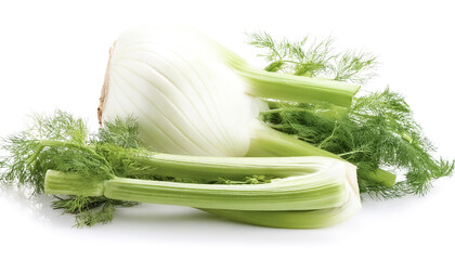 Fennel healthy food isolated on white background