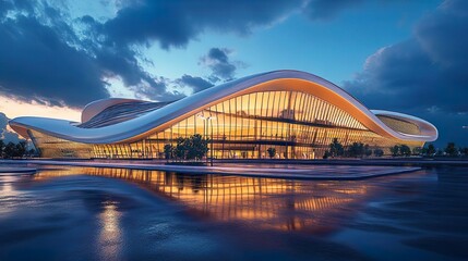 Obraz premium Futuristic building structures with innovative designs featured in high-quality images