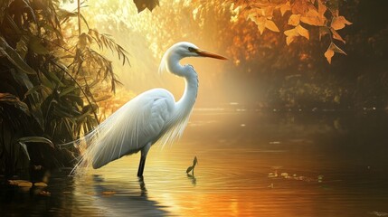 Fototapeta premium Nature and heron.