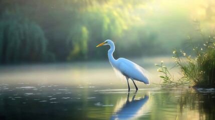 Naklejka premium Heron in nature.
