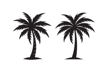 Coconut Palm tree silhouette vector illustration, Coconut tree silhouette, coconut tree silhouette png
