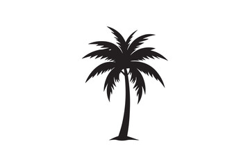 Coconut Palm tree silhouette vector illustration, Coconut tree silhouette, coconut tree silhouette png