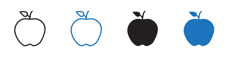 Apple icon Vector set outline