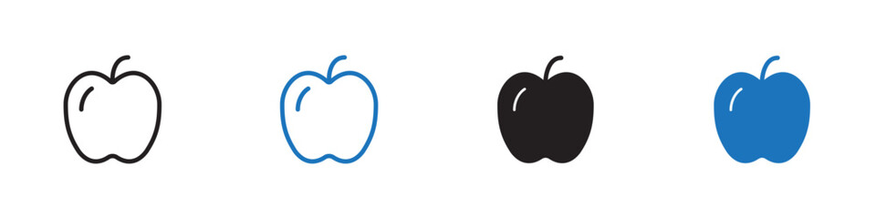 Apple icon Vector set outline