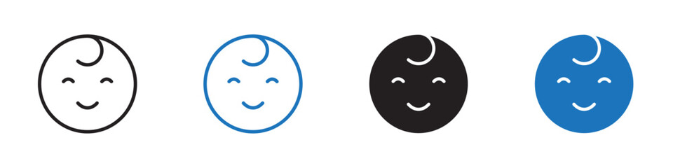 Baby icon Vector set outline
