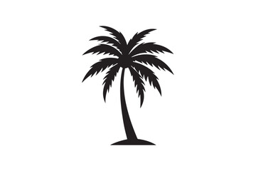 Coconut Palm tree silhouette vector illustration, Coconut tree silhouette, coconut tree silhouette png
