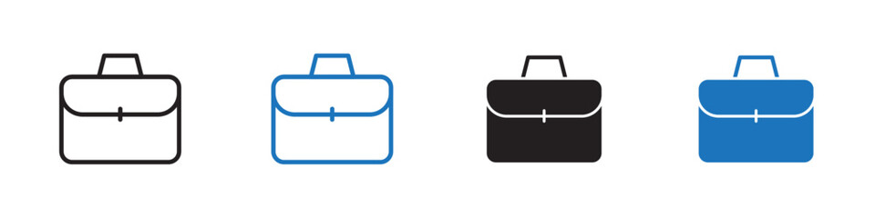 Briefcase icon Vector set outline